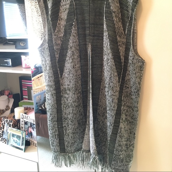 Ashley Stewart knit duster with fringe - Picture 5 of 7